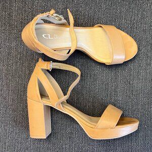 CL by Laundry - EUC - platform sandals - Tan